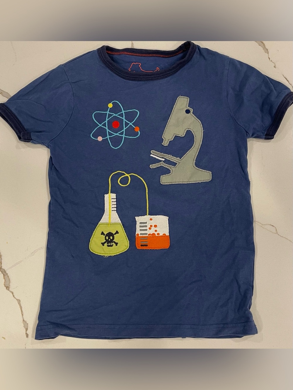 Vintage Mini Boden “doing things” science appliqué t-shirt 7/8